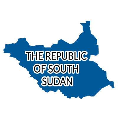 南スーダン共和国無料フリーイラスト｜英語(青)